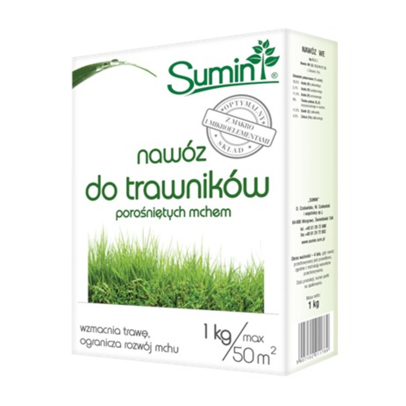 Nawóz do trawników porośniętych mchem 1 kg optymalny skład