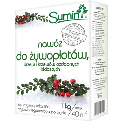 Nawóz do żywopłotów, drzew i krzewów ozdobnych liściastych 1 kg optymalny skład
