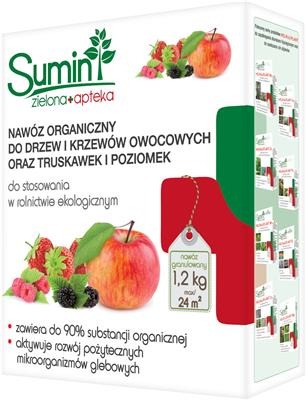 Nawóz do drzew i krzewów owocowych, truskawek i poziomek organiczny granulowany 1.2 kg