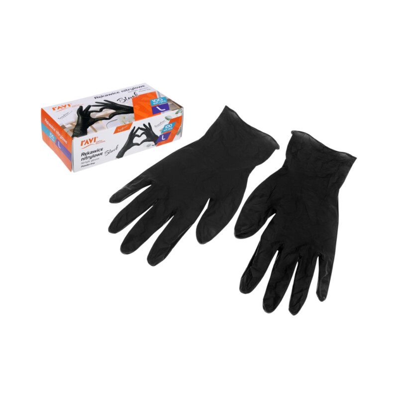 Rękawice nitrylowe BLACK, rozmiar L – – 100 szt.