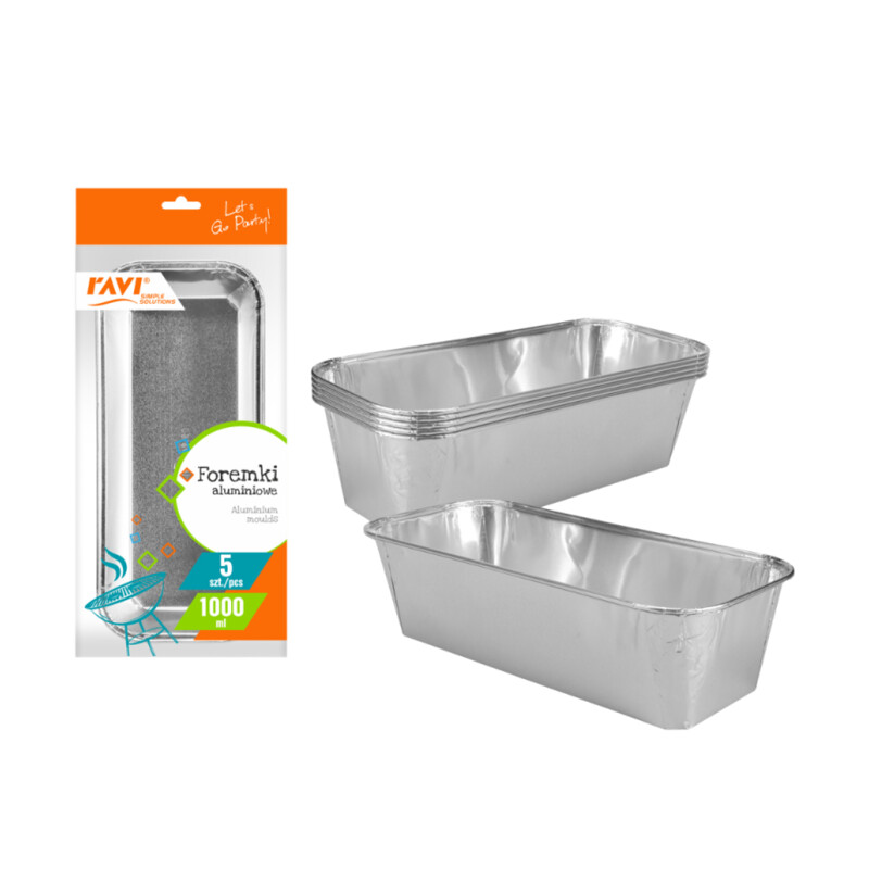 Foremki aluminiowe 1000 ml, 5 szt.