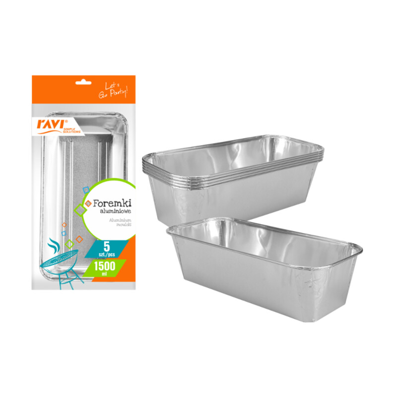 Foremki aluminiowe 1500 ml, 5 szt.