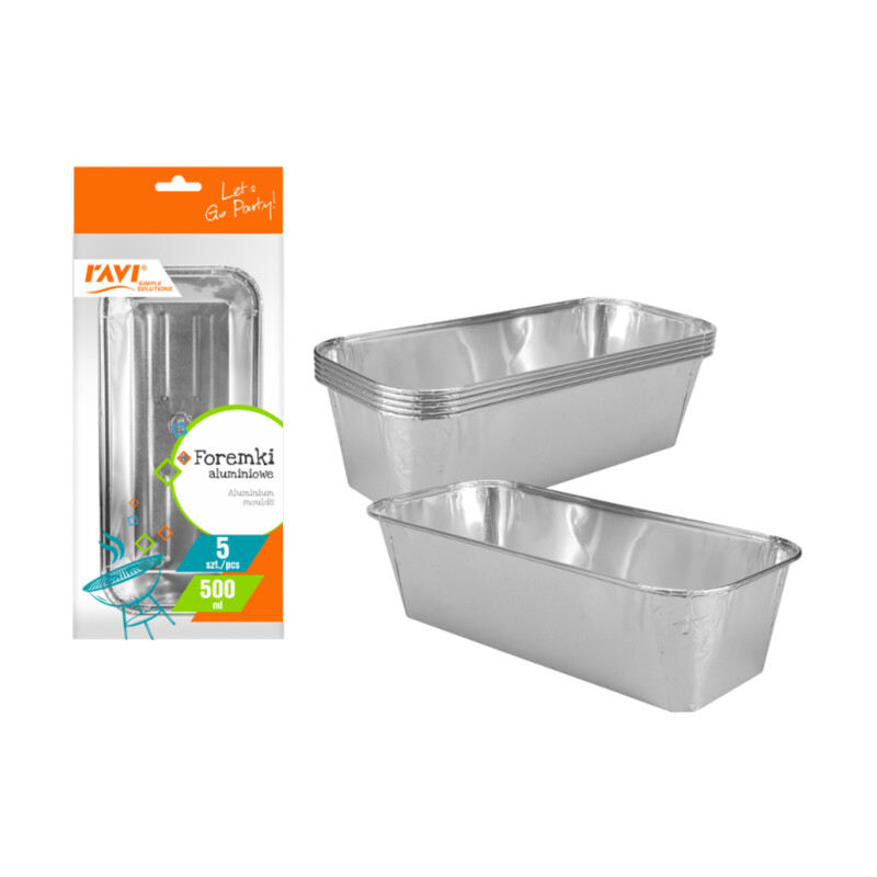 Foremki aluminiowe 500 ml, 5 szt.