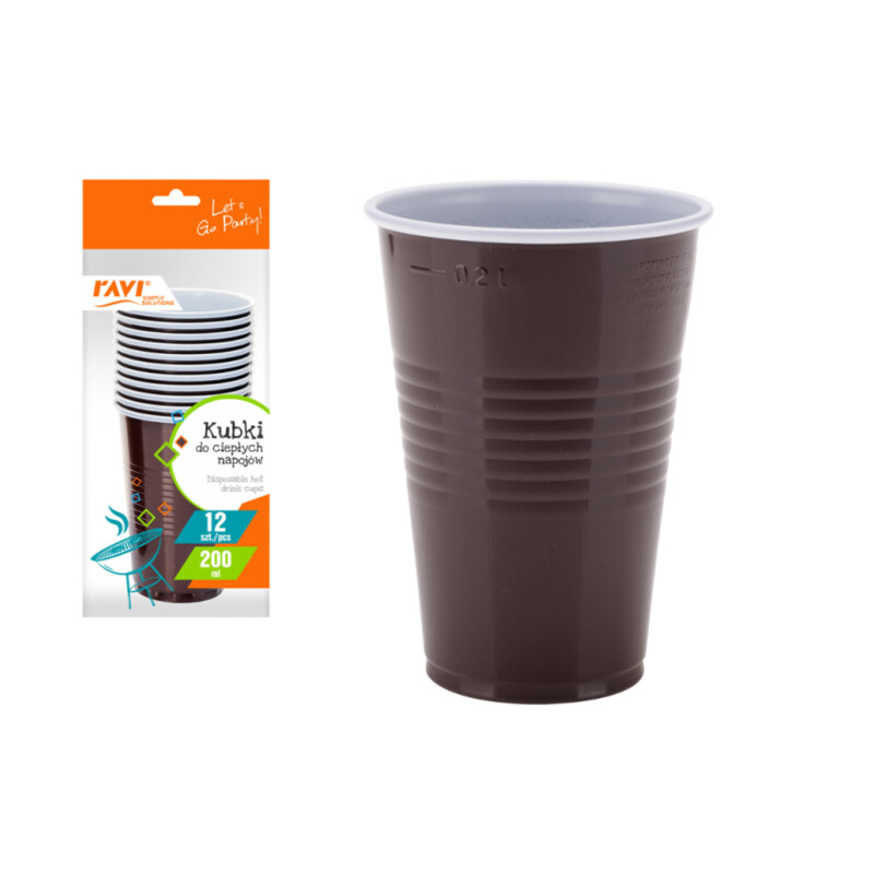 Kubki do ciepłych napojów 200 ml, 12 szt.