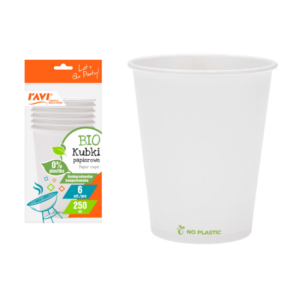Kubki papierowe BIO 250 ml białe, 6 szt.
