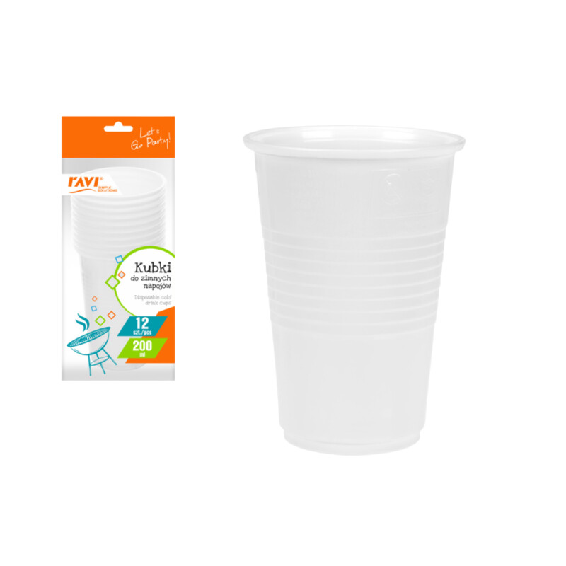 Kubki do zimnych napojów 200 ml, 12 szt.