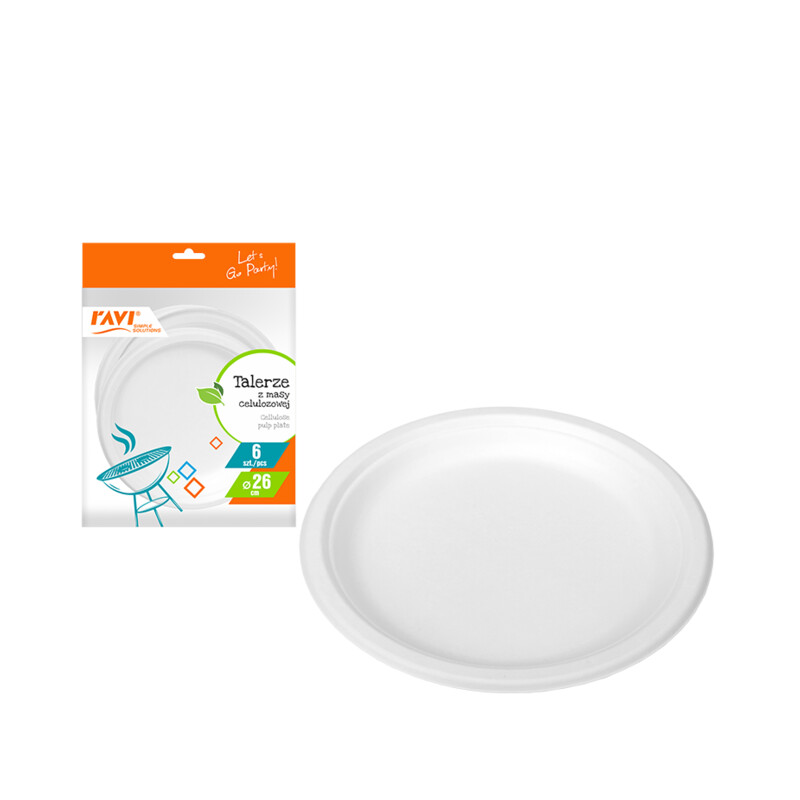 Talerze 26 cm z masy celulozowej 6 szt.