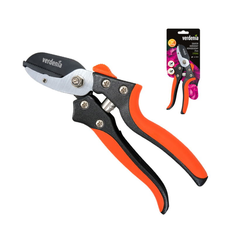 Sekator ogrodowy kowadełkowy STRONG 21 cm