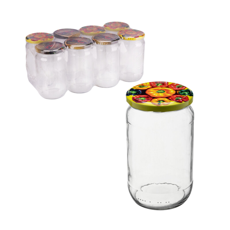 Słoik 720 ml + zakrętka 8 szt.