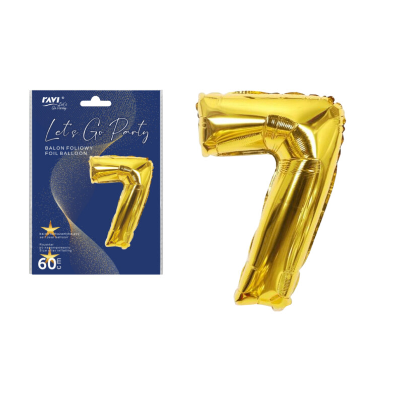 LGP Balon foliowy 60 cm CYFRA 7, złoty