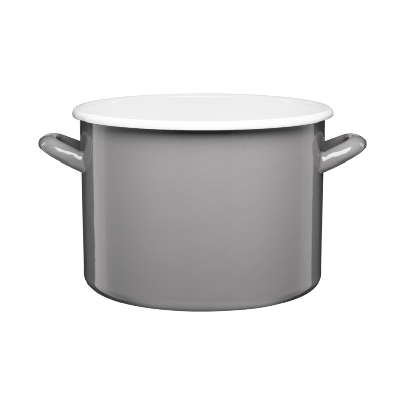 Garnek emaliowany gładki GORDON 22 cm / 6 l szary