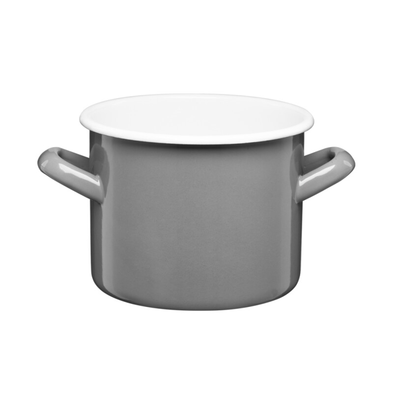 Garnek emaliowany gładki GORDON 14 cm / 1,5 l szary