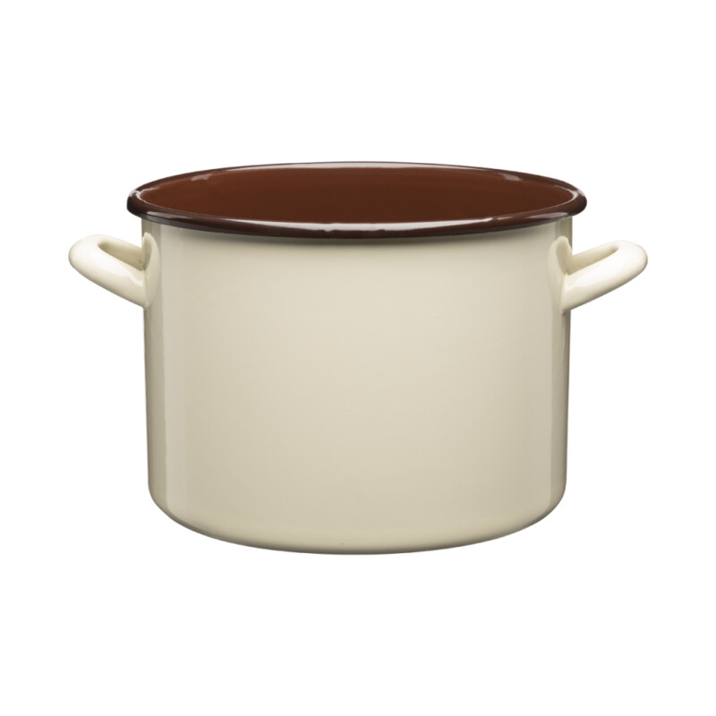 Garnek emaliowany gładki GORDON 22 cm / 6 l krem