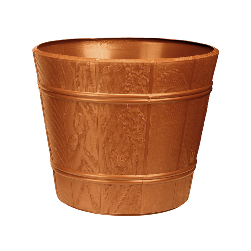 Doniczka drewnopodobna 19 cm – kolor terakota