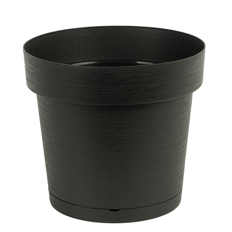 Doniczka z podstawką Melrose Glamour 18 cm – kolor antracytowy