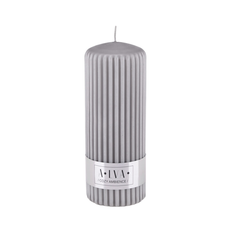 Świeca ryflowana ALVA 60 / 150 szary