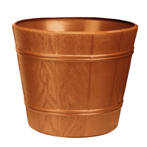 Doniczka drewnopodobna 22 cm – kolor terakota