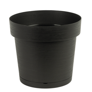 Doniczka z podstawką Melrose Glamour 20 cm – kolor antracytowy