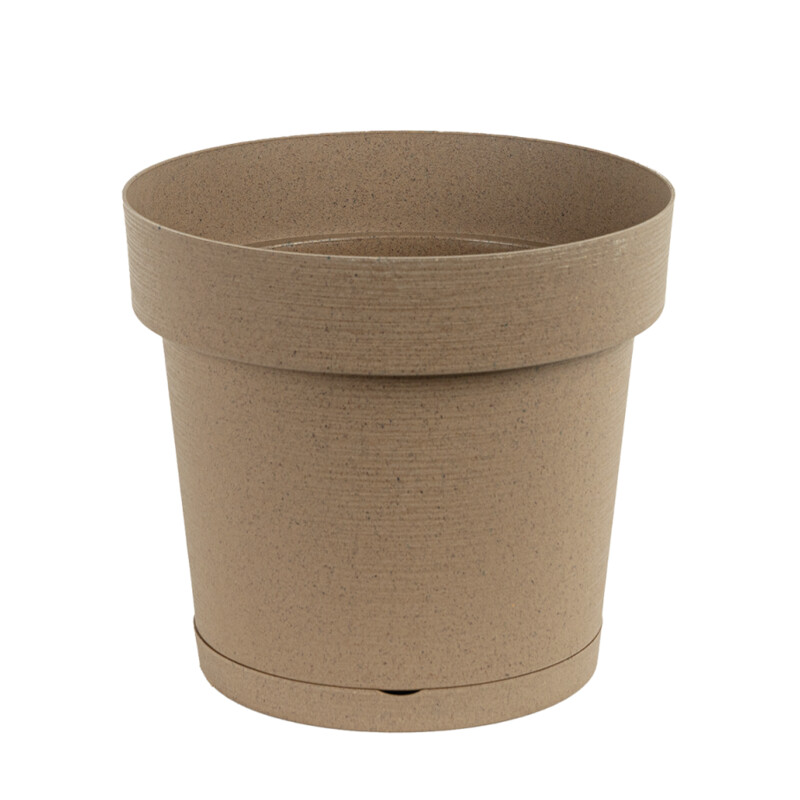 Doniczka z podstawką Melrose Glamour 25 cm – kolor efekt drewna