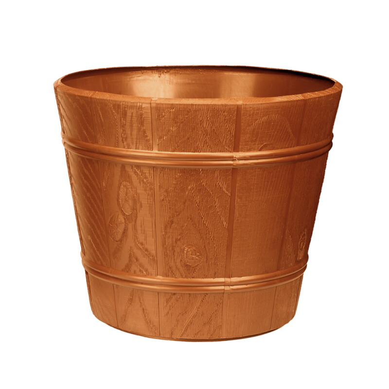 Doniczka drewnopodobna 34 cm – kolor terakota