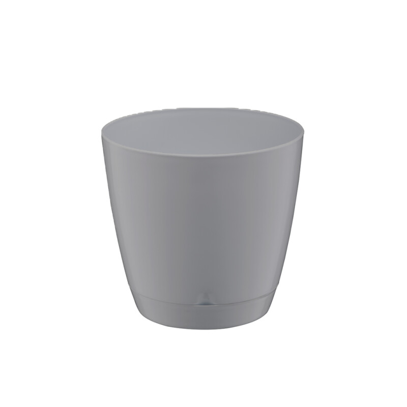 Doniczka z podstawką Begonia 14 cm – kolor szary