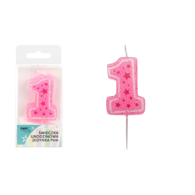 Świeczka urodzinowa JEDYNKA Pink