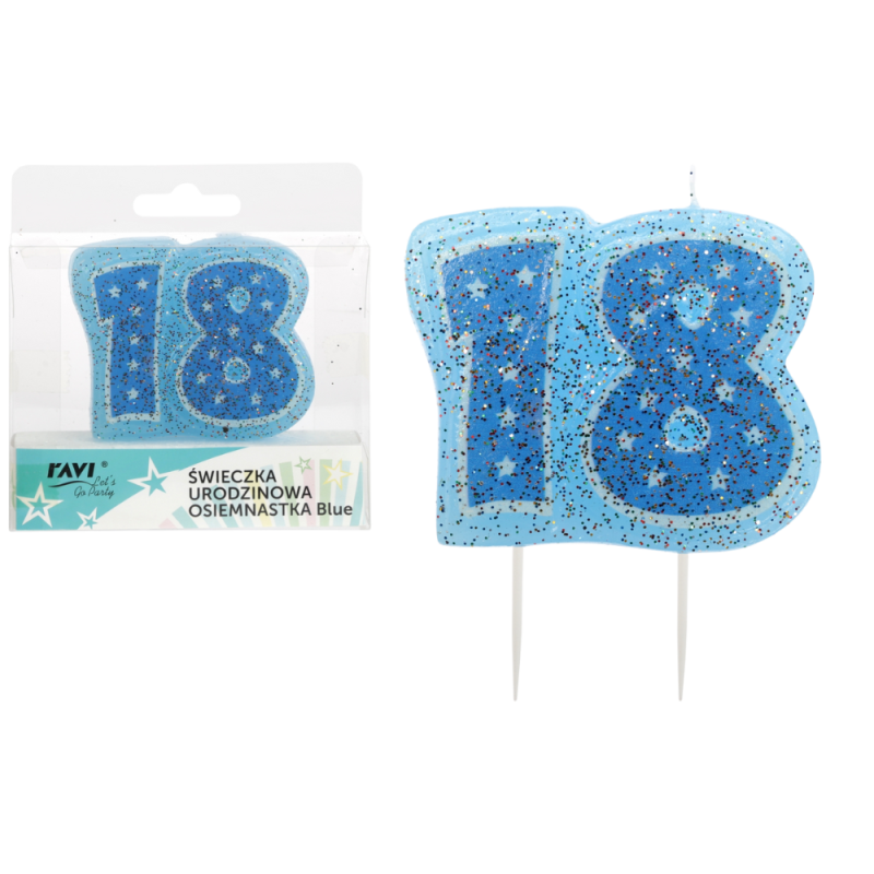 Świeczka urodzinowa OSIEMNASTKA Blue