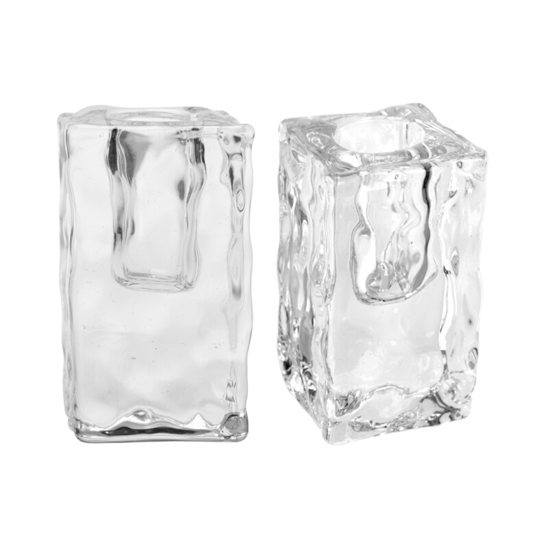 Świecznik szklany ICE CUBE 7,5 cm