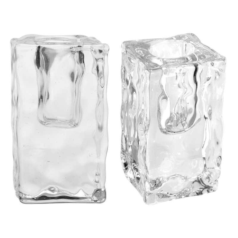 Świecznik szklany ICE CUBE 7,5 cm