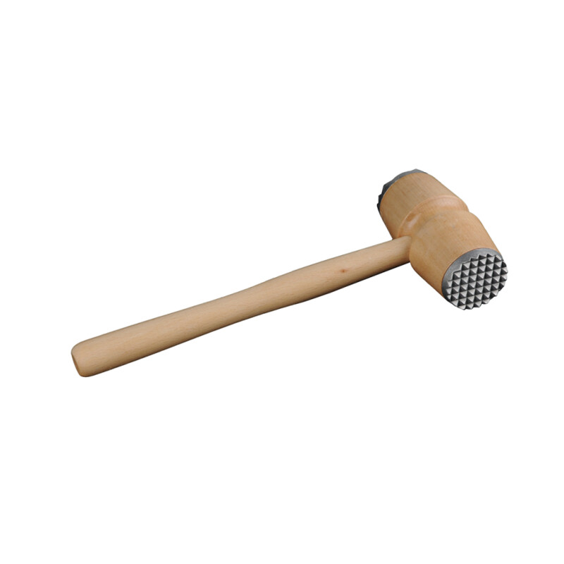 Tłuczek do mięsa, młotek drewniany z końcówką metalową 28, 5 cm