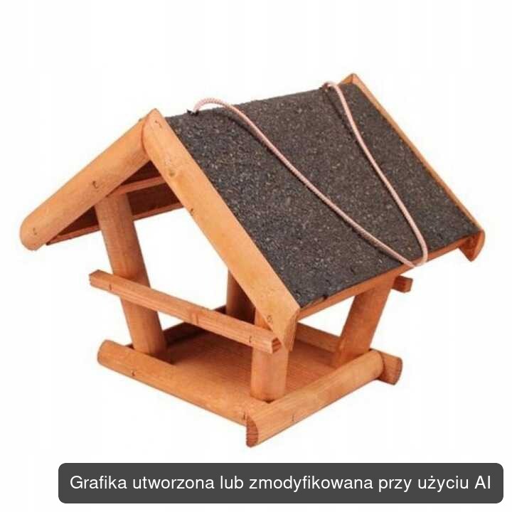 Karmnik drewniany kryty papą 30 × 28 × 25 cm
