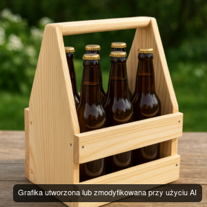 Drewniane Nosidło na Butelki 6-Pack – Naturalne, Ręcznie Wykonane