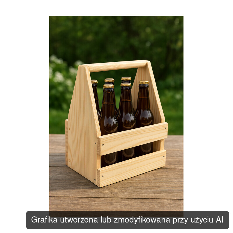 Drewniane Nosidło na Butelki 6-Pack – Naturalne, Ręcznie Wykonane
