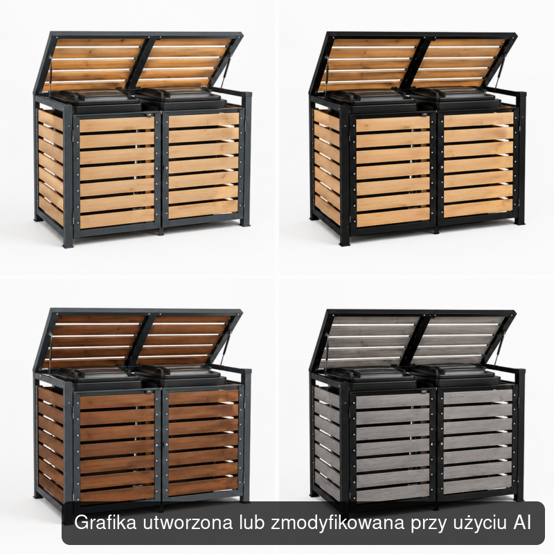 Obudowa stalowo-drewniana na 1 kosz 120/240 l
